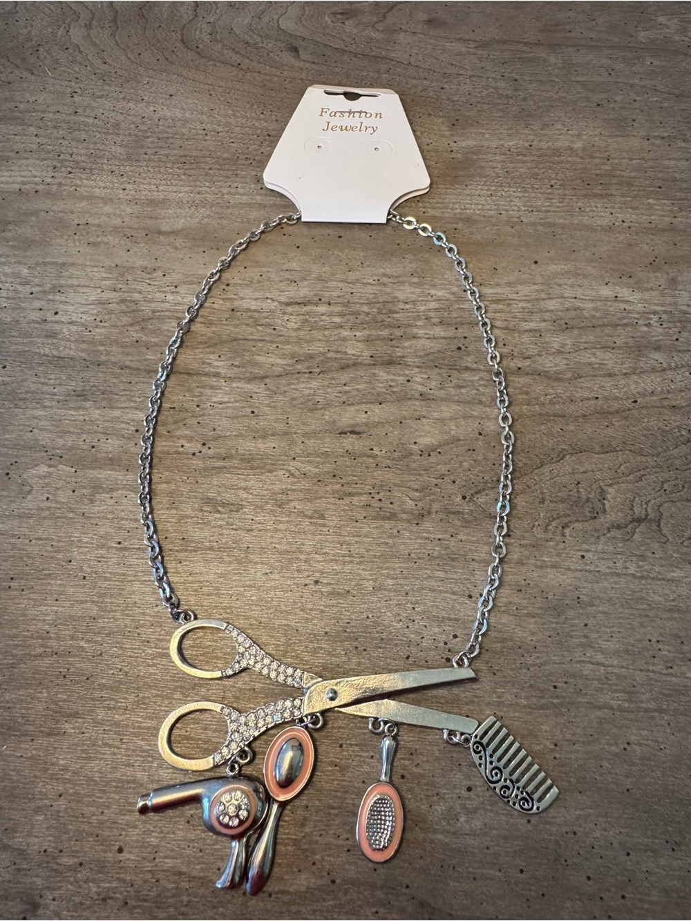 Hair Stylist Scissors Charm Necklace with Salon Tool Charms - Picture 2 of 4